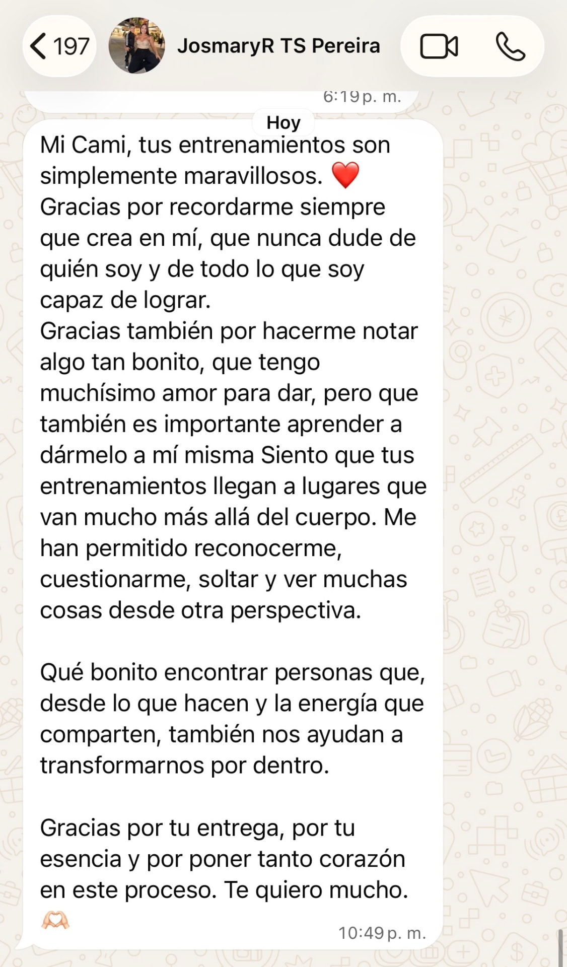 Testimonio de Josmary sobre su entrenamiento con Coach Camila Morales