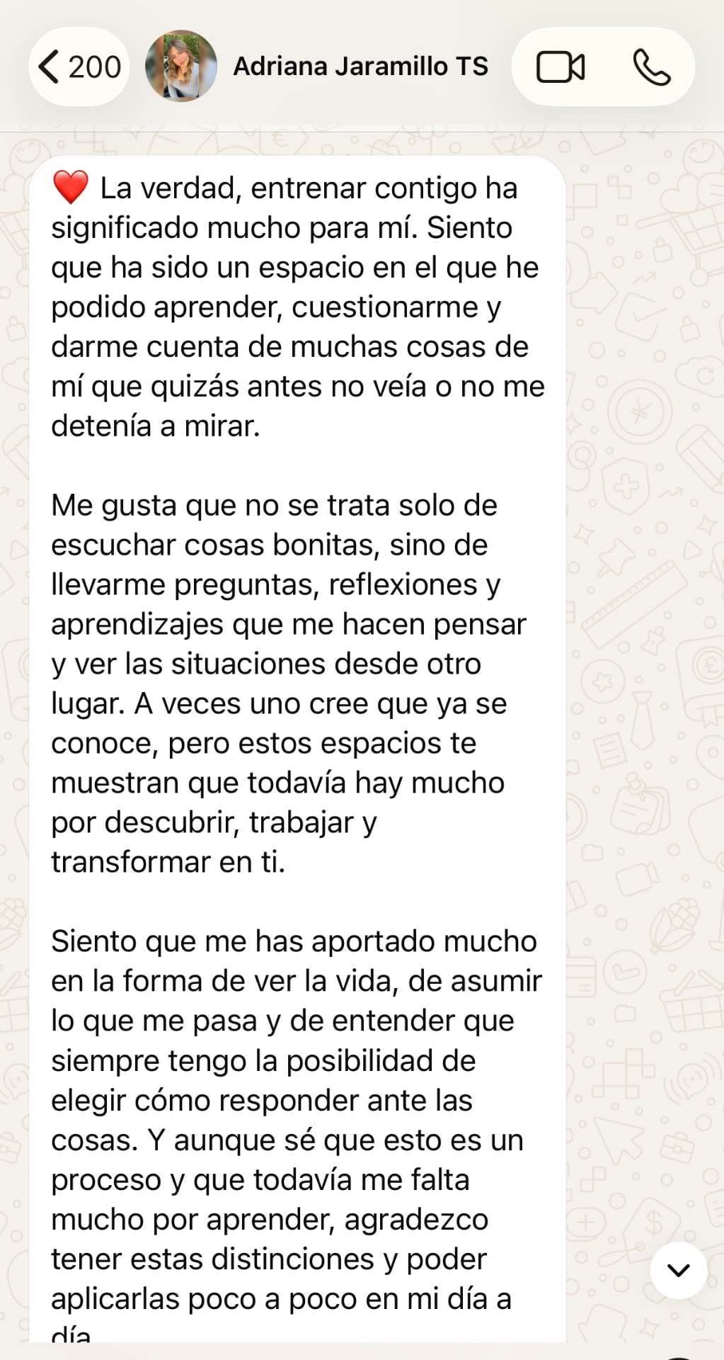 Testimonio de Adriana Jaramillo sobre su entrenamiento con Coach Camila Morales