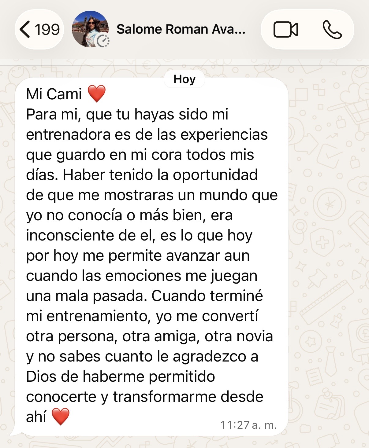 Testimonio de Salomé Román sobre su entrenamiento con Coach Camila Morales