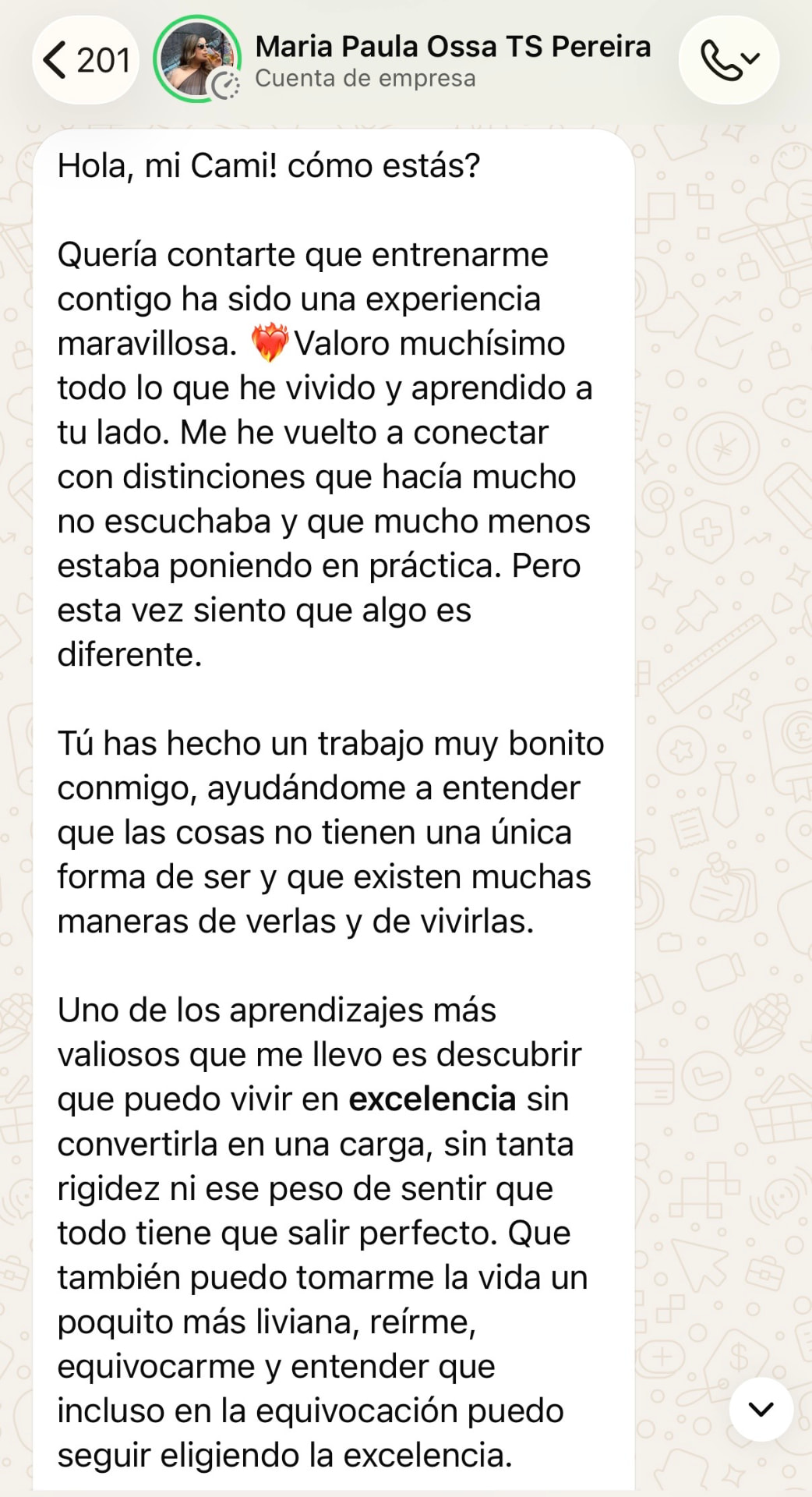 Testimonio de María Paula Ossa sobre su entrenamiento con Coach Camila Morales